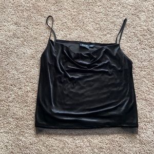 Cowl neck velvet tank